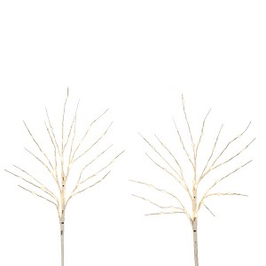 Nearly Natural 24-in Pre-Lit Artificial White Birch Branches with 80 Warm White LED Lights - Set of 2 - 1 of 4