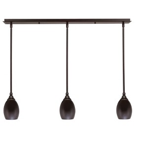 Toltec Lighting Any 3 - Light Chandelier in  Dark Granite with 5" Dark Granite Oval Metal Shade Shade - 1 of 1