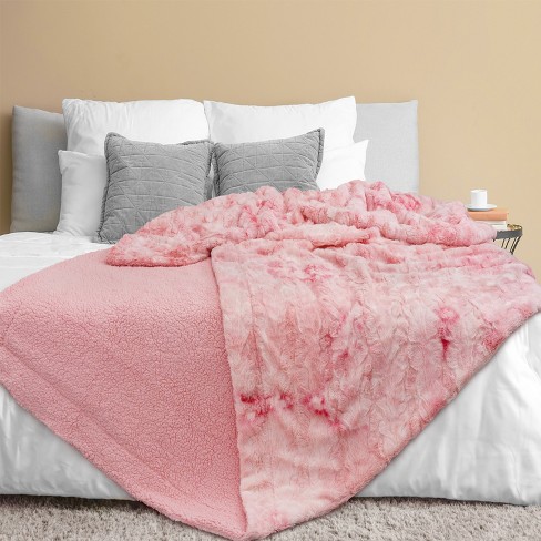 Furry best sale pink blanket