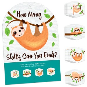 Big Dot of Happiness Let’s Hang - Sloth - Baby Shower or Birthday Party Scavenger Hunt - 1 Stand and 48 Game Pieces - Hide and Find Game - 1 of 4