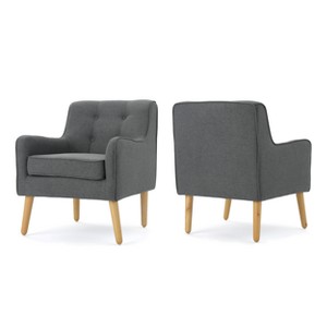 Set of 2 Felicity Mid Century Arm Chair Charcoal - Christopher Knight Home, Grey