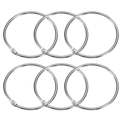 Unique Bargains Carbon Steel Loose Leaf Binder Snap Shower Curtain Rings 6 Pcs