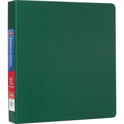 Staples Heavy-Duty Binder with D-Rings Green 350 Sheet Capacity 1-1/2" Ring 56314-CC/24653