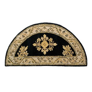 ACHLA Designs 44" Long Minuteman International Jardin Half Round Hearth Rug Noir - 1 of 3