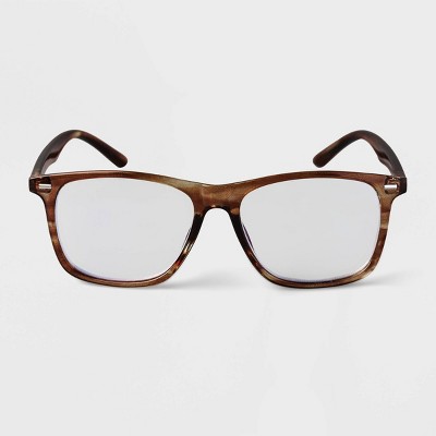 Men's Flat Top Blue Light Filtering Glasses - Goodfellow & Co™ Brown