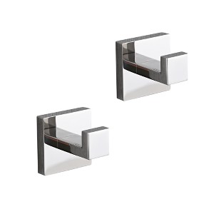 2 Pack Wall-Mounted Stainless Steel Bathroom Towel Hooks/Coat Hooks for Bathroom, Bedroom, Kitchen - 1 of 4