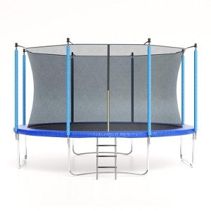 GustoWave 10FT 12FT 14FT 16FT Trampoline with Safety Enclosure & Ladder - Recreational Trampolines for Kids/Adults, ASTM Certified Outdoor Bounce - 1 of 4