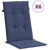 vidaXL Highback Chair Cushions 6 pcs Navy Blue Fabric - 2 of 4