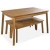 VisioGear 3 Pieces Table Bench Dining Set With 2 Benches, Picnic Beer Table for Patio, Porch, Garden, Poolside, Natural, 49.75"*29.5"*29.75" - 4 of 4