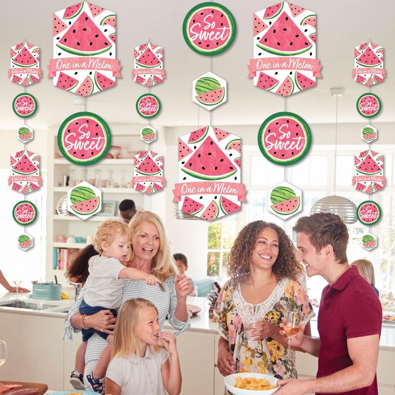 Big Dot of Happiness Sweet Watermelon - Fruit Party DIY Dangler Backdrop - Hanging Vertical Decorations - 30 Pieces, 3 of 9