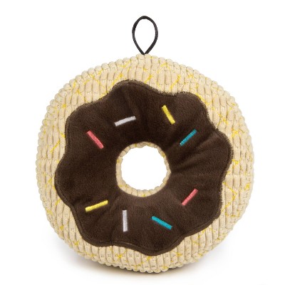 TrustyPup Chocolate Donut Durable Plush Dog Toy - Brown - L