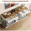 82" Large Dog Crate for 2 Dogs w/4 Drawers & Shelves - Double Kennel Furniture TV Stand, Wooden Cage for Medium/Large Dogs - 4 of 4