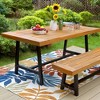 2pc Acacia Wood Patio Set with Bench - Captiva Designs: Weather-Resistant, Ergonomic Design - 4 of 4