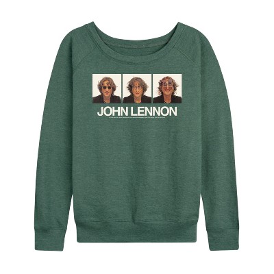 Women's - John Lennon - Glasses Portrait Lightweight French Terry Wide Neck Long Sleeve Shirt
