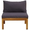 vidaXL 2 Piece Sofa Set with Dark Gray Cushions Solid Acacia Wood - 4 of 4