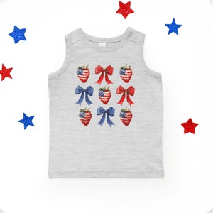 The Juniper Shop Coquette Bows And USA Strawberries Youth Tank Top - 1 of 4