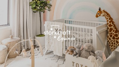 White and Driftwood 3-in-1 Convertible Baby Crib with Adjustable Mattress Support