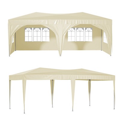 10'x20' Pop Up Canopy Tent with 6 Sidewalls, Ez Pop Up Outdoor Canopy for Parties