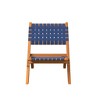 Balkene Home Sava Indoor Outdoor Folding Chair Low Slung Portable Seating Solid Acacia Wood Woven Seat - Navy Blue Webbing - 4 of 4