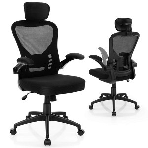 Costway Ergonomic Mesh Office Chair Executive Chair with Adjustable Height Black - 1 of 4