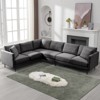 Mjkone Modern Linen 107" Convertible L-shaped Couch, Oversized Sectional Sofa, 5 Seat Corner Sofa Couch With Carbon Steel Legs - 2 of 4