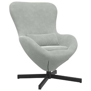 vidaXL Egg Chair Light Grey 63 x 73 x 90 cm Velvet - 1 of 4