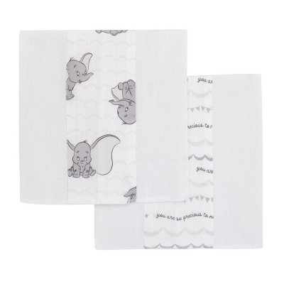 Disney Dumbo 100% Cotton Muslin Burp Cloths - 2pk