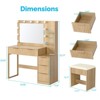 White Particle Board Veneered with Textured Melamine, 5-drawer 2-tier Shelf, comes with 11 Three-color Dimmable Bulbs, Dressing Table Set - 4 of 4