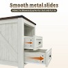 Dyonery 18” Farmhouse Nightstand with Charging Station,End Table with 2 Drawers, Side Table for Living Room ,White - 3 of 4