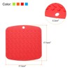 Unique Bargains Flexible Durable Non-Slip Silicone Trivet Mat Red/Orange/Blue/Green 4 Pcs - 2 of 3