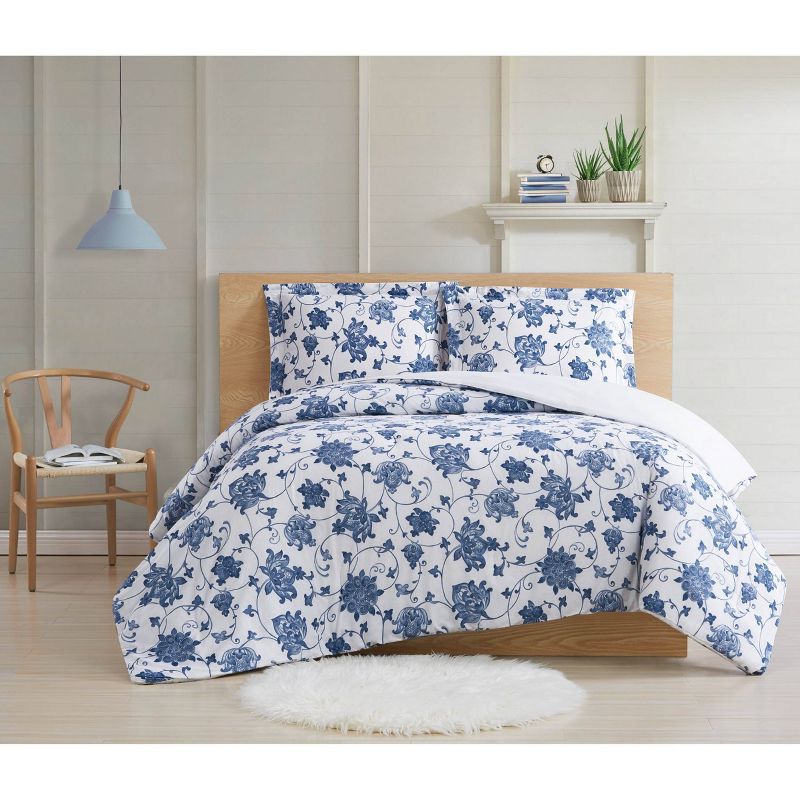 Twin XL 2pc Estate Bloom Comforter Set Blue - Cottage Classics, 1 of 6
