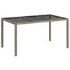 Garden Dining Table Gray 59.1" x 35.4" x 29.5" Poly rattan - 2 of 4