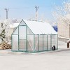 6 ft x11 ft Polycarbonate Aluminum Outdoor Greenhouse for Outdoors, Garden, Aluminum Large Walk-In Greenhouses - 4 of 4