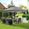 Outsunny 10' x 10' Pop Up Canopy Tent with 2 Half Sidewalls, UV50+ Height Adjustable Instant Sun Shelter with Wheeled Carry Bag - 2 of 4