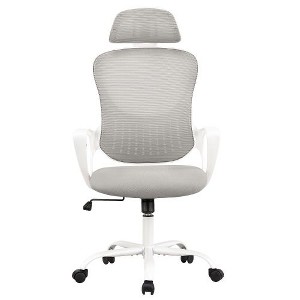 CAVINAS Ergonomic Office Chair with Adjustable Headrest and Flip-Up Arms, Mesh Home Office Desk Chairs, Swivel Chair with High Back, Computer Chair - 1 of 4