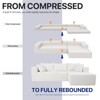 Aukfa 5-Seat L-Shaped Corduroy Sectional Sofa with 5 Pillows ¨C No-Assembly Cloud Couch, High-Density Sponge, Perfect for Apartments, White - 4 of 4