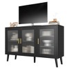EcoSummer Black Sideboard Buffet Cabinet with Storage, Buffet Cabinet with Fluted Glass Door and Drawers, Sideboard for Dining Room, Living Room - 2 of 4