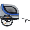 Munora Large Folding Bike Trailer for Dogs - 120LB Capacity All-Terrain Pet Carrier, Durable Steel Frame for Cycling, Jogging & Camping, Gray-Blue - 3 of 4