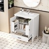 30'' Bathroom Vanity With Sink, Bathroom Vintage Vanity, Bathroom Cabinets Modern With Multi-Functional Storage Space-Cuddlewood - 2 of 4