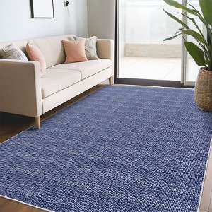 8x10 Living Room Rug Machine Washable Print Braided Large Area Rug Farmhouse Solid Carpet Non-Slip Non-Shedding Thin Indoor Floor Carpet for Office - 1 of 4