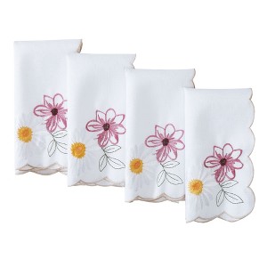 Sunflower and Daisies Napkins, Set of 4 - Multicolor - 17x17 - Elrene Home Fashions - 1 of 4