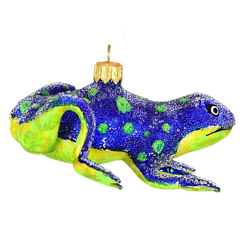 Morawski 2.5 Inch Blue Frog With Dots Poland Green Dots Tree Ornaments, 3 of 4