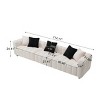 114'' Corduroy Three-Seater Sofa with Solid Wooden Frame,Comfortable and Durable for Living Rooms and Offices - The Pop Home - 2 of 4