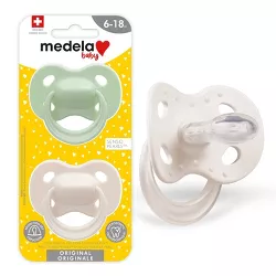 Medela Baby Original Pacifier - Green/Gray 6-18 Months 2pk
