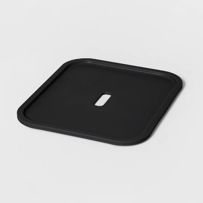 Image of Sliding Storage Bin Lid Matte Plastic Black - Brightroom™