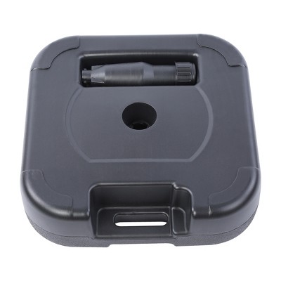 Black Square Fillable Plastic Patio Umbrella Base, 18 inches