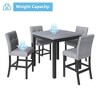 Rectangular Dining Table Set Of 5, Rectangular Tabletop Kitchen Table Set With Footrest & 4 Upholstered High-Back Chair, Dining Table Set - 3 of 4