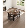 5-Piece Extendable Dining Table Set for 4-8 People,Kitchen Table with 2 Benches & 2 Stools - 2 of 4
