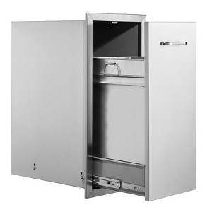 VEVOR Pull Out Trash Drawer 13.6Wx26Hx19.3D Inch Lower Sliding Rails Stainless Steel Roll Out Trash Bin Pull Out Tray, Silver - 1 of 4