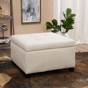 CAVINAS Storage Bench Storage Organizer PU Ottoman Padded Seat Cushion with Storage - 1 of 4